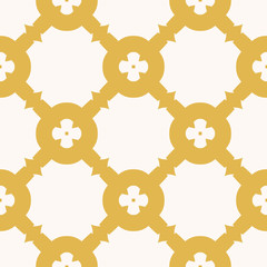 Vector geometric floral texture. Abstract yellow and white seamless pattern