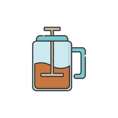 Isolated coffee french press icon fill design