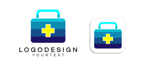 medicine box logo design. icon app smartphone color full