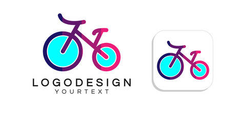 bicycle logo design. icon app smartphone color full