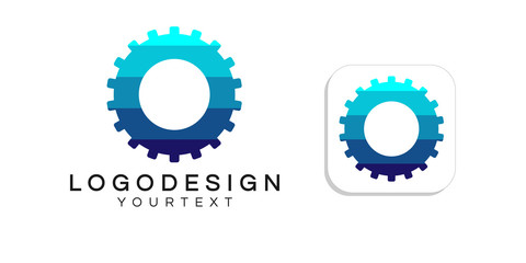 technology logo design. icon app smartphone color full