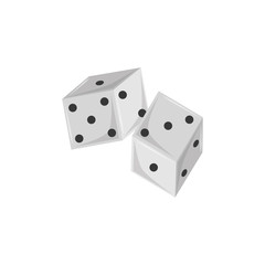 Isolated casino dice flat design