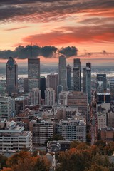 Montreal sunrise city skyline