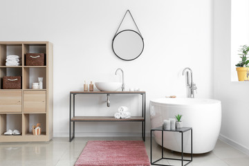 Interior of modern clean bathroom