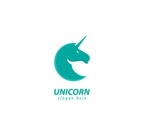Unicorn head design logo