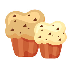 delicious and fresh cupcake in white background