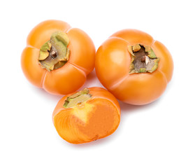 Ripe persimmons isolated on white