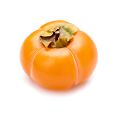 Ripe persimmon isolated on white