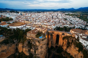 New Bridge aerial view in Ronda