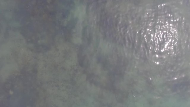 Sea Water with Reflection of the Sun in Anticosti Island, Quebec, Canada