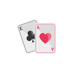 Isolated casino cards flat design