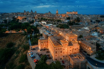 Fototapeta na wymiar Aerial view of Toledo skyline night