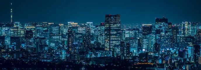 Fototapete Skyline Tokio Stadt bei Nacht  © 拓也 神崎