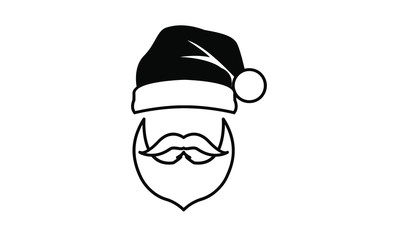 Black isolated Santa hat vector icon illustration