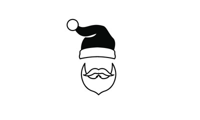 Black isolated Santa hat vector icon illustration