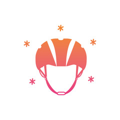 Isolated cyclist icon gradient design