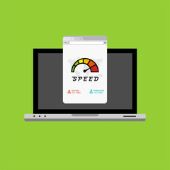 laptop acceleration icon . Website speed loading time. Vector stock illustration.