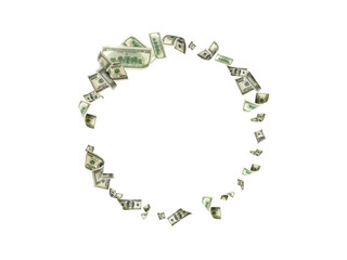Fototapeta premium Money background. Hundred dollars of America. Usd cash money falling.