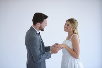 Couples who are getting married are happy