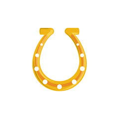 Isolated gold horseshoe flat design
