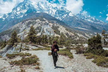 Fototapeta na wymiar Annapurna Circuit trek. Nepali Himalayas.