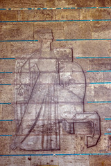 Anitkabir reliefs texture background close up view