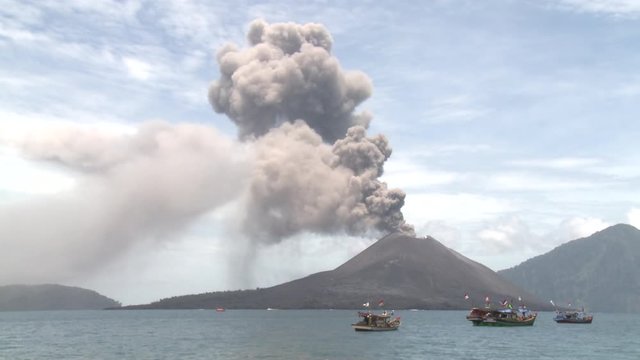 Erupting Volcano Sends Clouds Of Ash Into Sky