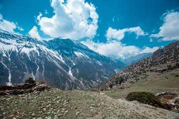 Fototapeta na wymiar Annapurna Circuit trek. Nepali Himalayas.