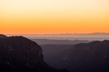 sunrise in the mountains with mist