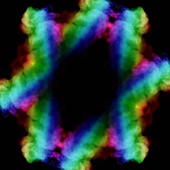 Abstract smoke isolated on black background,Rainbow powder