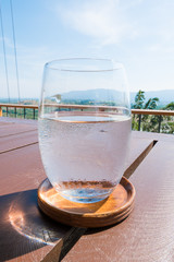 A glass of cold water