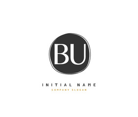 B U BU Beauty vector initial logo, handwriting logo of initial signature, wedding, fashion, jewerly, boutique, floral and botanical with creative template for any company or business.