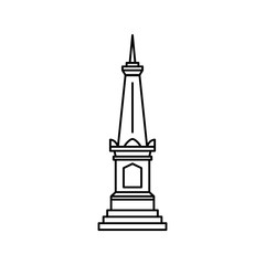 Tugu Jogja line art vector