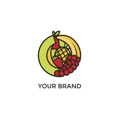 colorful tropical fruits logo 