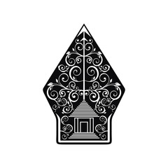 Javanese Gunungan Wayang floral vector