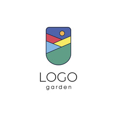 Colorful garden badge logo