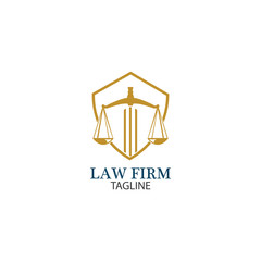 Law Firm logo and icon design template-vector