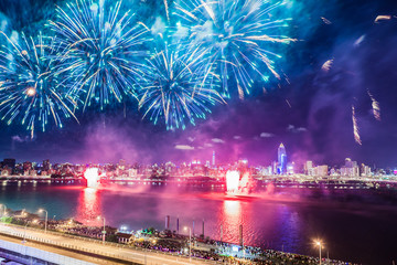 Taipei, Tamsui River, Dadao, Mid-Autumn Festival, fireworks scenery film