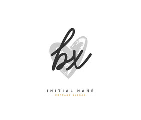 B X BX Beauty vector initial logo, handwriting logo of initial signature, wedding, fashion, jewerly, boutique, floral and botanical with creative template for any company or business.