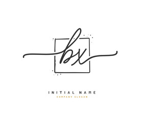 B X BX Beauty vector initial logo, handwriting logo of initial signature, wedding, fashion, jewerly, boutique, floral and botanical with creative template for any company or business.