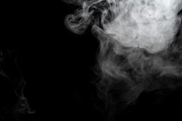 Abstract powder or smoke isolated on black background