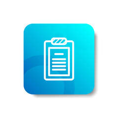 clipboard round icon in outline / line and stripes style with colorful smooth gradient background, suitable for mobile and web UI, app button,  infographic