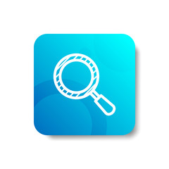 searching round icon in outline / line and stripes style with colorful smooth gradient background, suitable for mobile and web UI, app button,  infographic