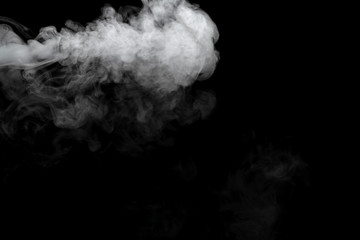 Abstract powder or smoke effect isolated on black background