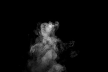 Fototapeta na wymiar Abstract powder or smoke effect isolated on black background