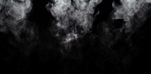 Abstract powder or smoke effect isolated on black background