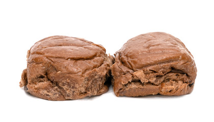 Chocolate bread isolated on white background