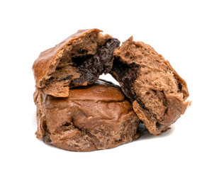 Chocolate bread isolated on white background