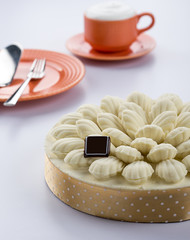 french style white Chocolate  mousse cake 