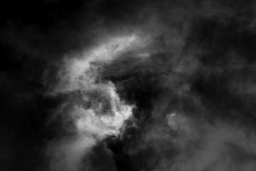 white cloud and black sky textured background